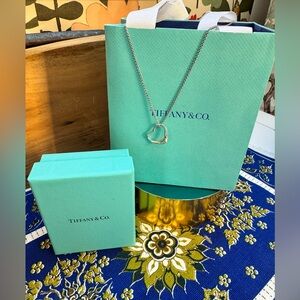 Tiffany & Co. Elsa Peretti open heart necklace & pendant W/ Box & Bag